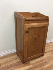 Trash Can or Hamper Oak Bin with Medium Finish 
