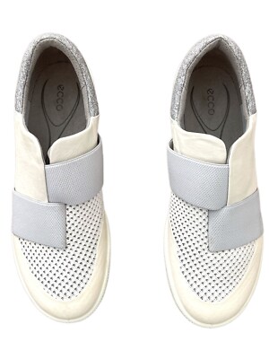 ECCO Women's Biom Life Slip-on Off White/ Gray Sneaker, Size 7