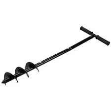 RealPlus Hand Auger Post Hole Digger 4" x 33" Garden Hole Digger Large Manual