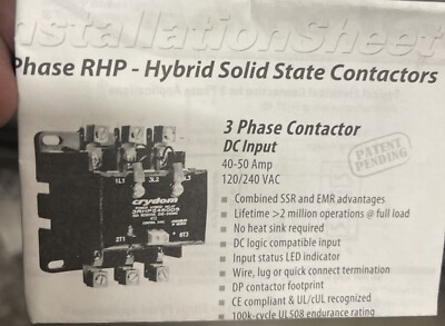 SENSATA TECHNOLOGIES 3RHP2450D24 / 3RHP2450D24 (NEW NO BOX)