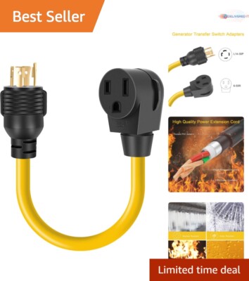 NEMA L14-30P Twist-Lock to 6-50R Adapter Cord - 30A 250V Power Solution