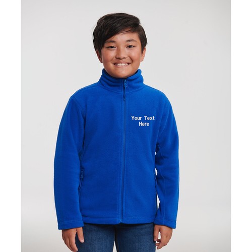 Personalised Custom Embroidered Russell Kids Full-zip Outdoor Fleece 8700B - Picture 12 of 19