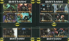 Batman 2014 film fumetto immagini lotto di 4 foglietti francobolli MNH