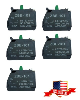5PCS ZBE-101 N/O CONTACT BLOCK FITS XB4 XB5 Series Products NEW--NEW