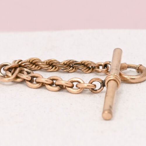 Antique Victorian Gold Filled T-Bar Dog Spring Ring Clasp 4 Charms Pendant - Picture 2 of 6
