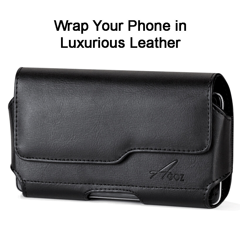 AGOZ Leather Magnetic Closure Case Pouch for Phone FITTED WITH Otterbox ...