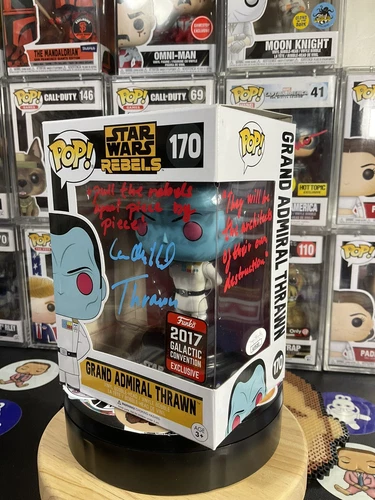 Funko Pop Star Wars Grand Admiral Thrawn 170 Signed & Quoted By Lars Mikkelsen