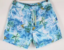 Guess Men's 6" Swim Trunks Hawaii Size S Small Blue Floral Beachwear