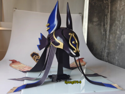 Genshin Impact Cyno 1:1 Cosplay Helmet Wearable Full Face Mask Hat Props