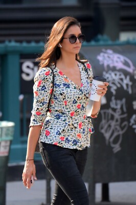 NWT Ba&sh Paco Floral Print Wrap Top in Ecru Size 0 (XS) As Seen On Nina Dobrev