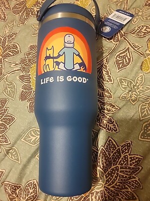Life Is Good Hot Cold 40 oz Nomad Steel Travel Tumbler NEW Sunrise Jake Rocket
