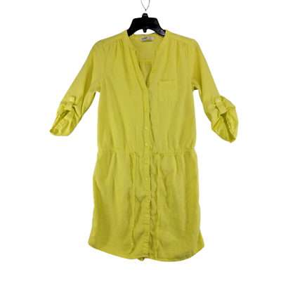 Old Navy Women's Linen blend Shirt Dress with Pocket 3/4 Sleeves Yellow  Size S | eBay