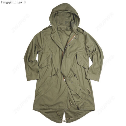 Seconda guerra mondiale esercito americano M-1951 Parka coda di pesce da uomo M51 vintage trench militare - Foto 1 di 9