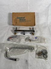 Central Brass Chrome Laundry Faucet Leaver Handel 8" Tall spout 8  Center 2 Hole