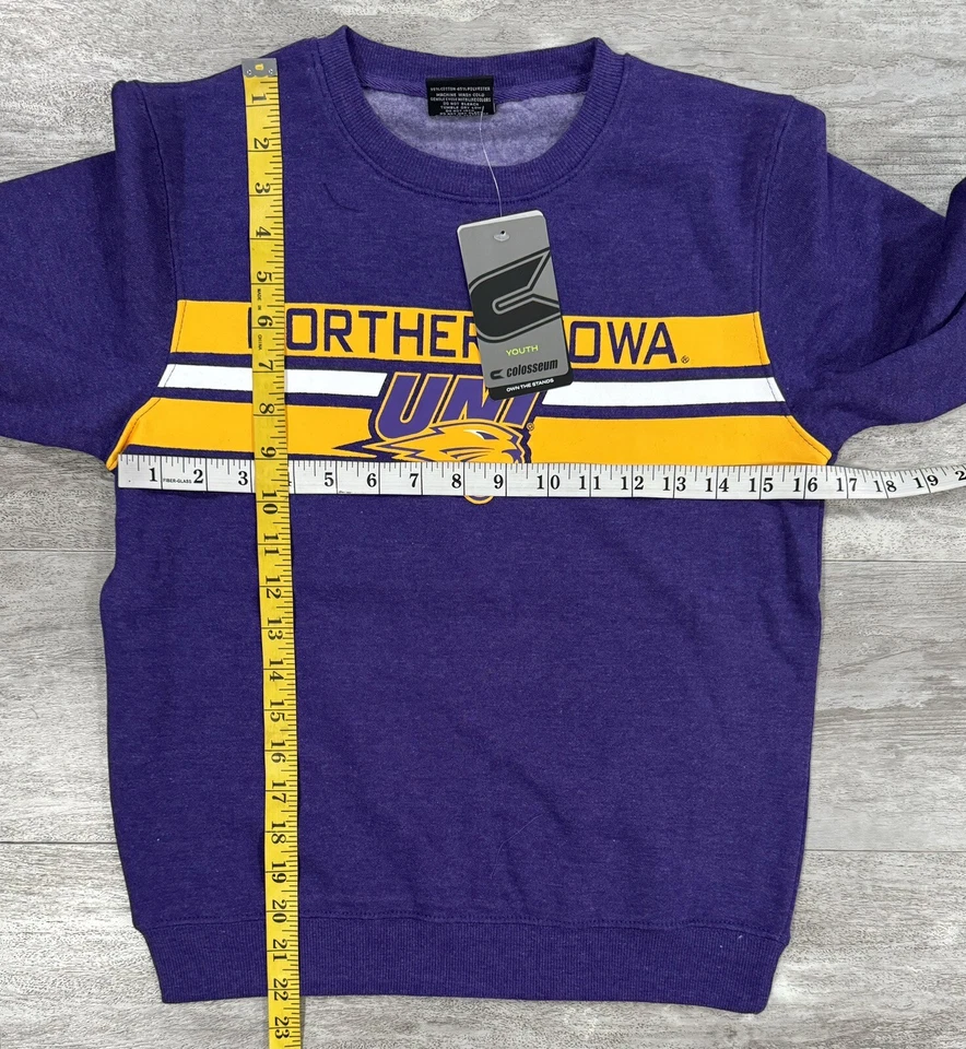 Youth Boys Colosseum Sports Northern Iowa Panthers Purple Sweater Size S (8-10) - Image 2 of 4