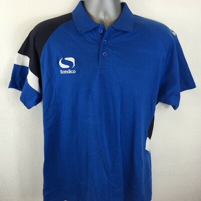 Sondico Rio Polo Herren Shirt Training Top MEDIUM Royal Navy