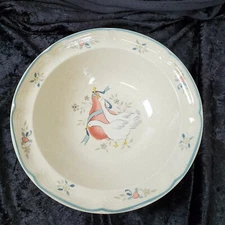 Vintage International Stoneware Marmalade Goose Pattern Serving Bowl
