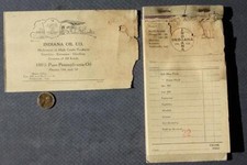 1930s Noblesville Sheridan Kempton Indiana Blue Flash Oil sales pad set SCARCE--