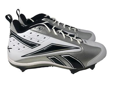Reebox NFL Players Equipment Football Cleats Shoes White Silver