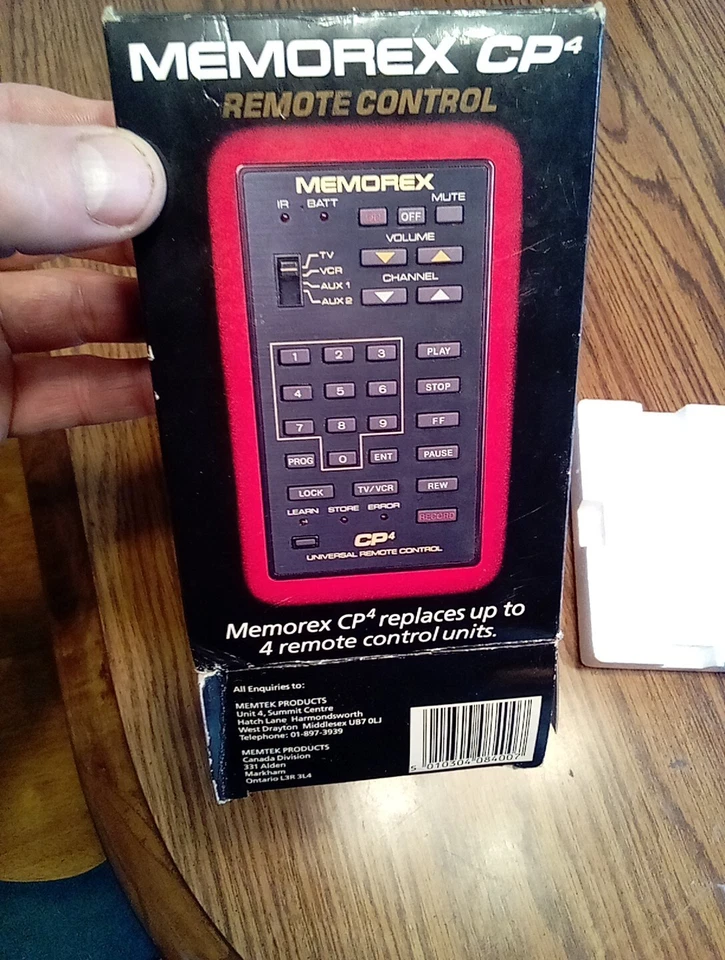 New NOS 1980's Vintage MEMOREX CP4 Electronics TV VHS Universal Remote Control - Image 4 of 4