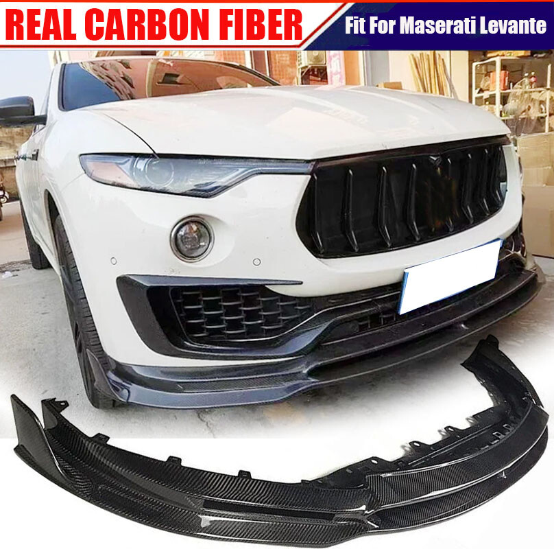 Fit For Maserati Levante SUV 16-20 REAL CARBON Front Bumper Lip