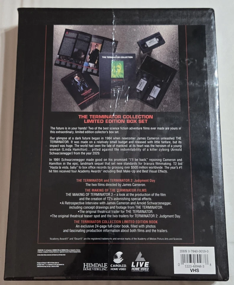 The Terminator Collection Limited Edition Box Set-3 VHS-Collectors Book Wide NEW - Image 2 of 4