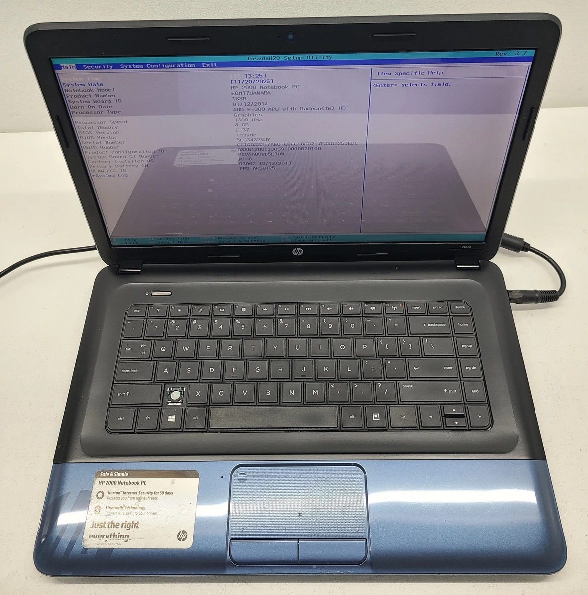 HP 2000-2b09WM [106/129] Specifications - IO - Foto 9