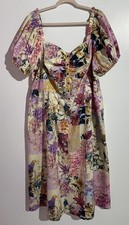 Unique Vintage Dress 3X Maxi Floral Parrot Patchwork Cottagecore Tropical