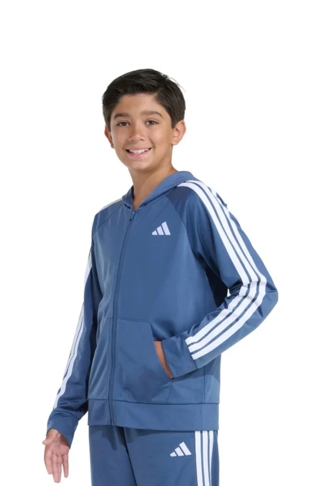 阿迪达斯运动服套装青少年 S M L XL蓝色黑色白色 3 条夹克外套 — 第 3/4 张图片