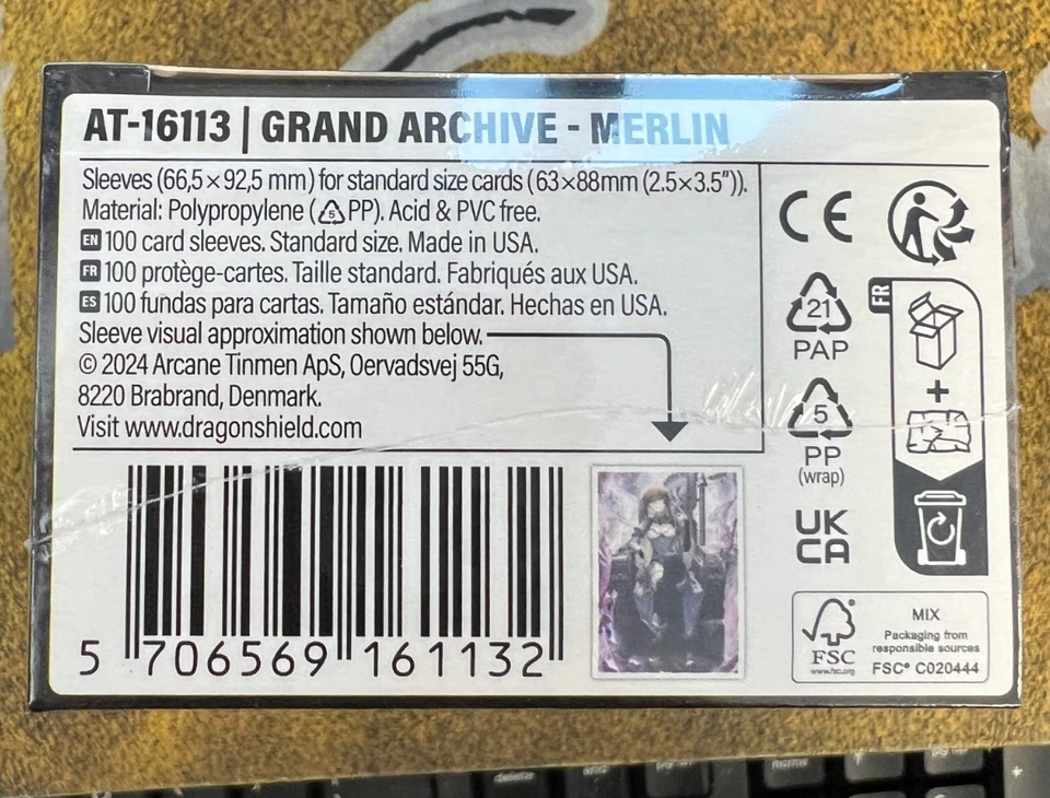 Dragon Shield SEALED 100 ct Merlin Kingslayer Grand Archive Sleeves!! - Image 3 of 3