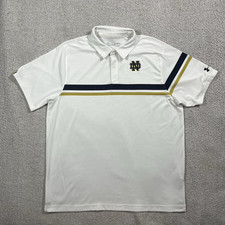 Notre Dame Shirt Mens XL Under Armour HeatGear Polo Football Performance NCAA