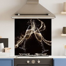 Premium Various Sizes Champagne Flute 6mm Glass Toughened Kitchen Splashback