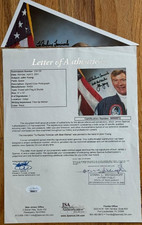 John Young Handwriting Photo Cut NASA Apollo 16 Moonwalker JSA LOA