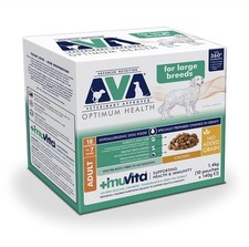 AVA Optimum Health Large Breed Adult Wet Dog Food Chicken Gravy Chunks (10x140g)