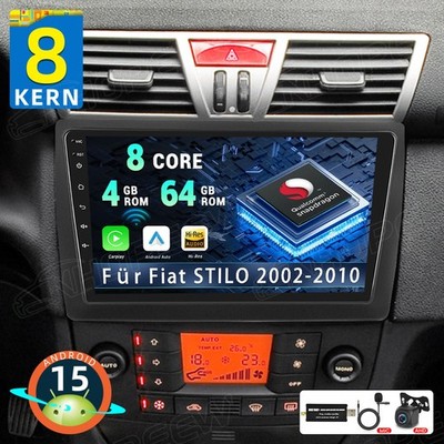 DAB+ 4+64GB Für Fiat STILO 2002-2010 Autoradio Android 15 GPS Apple CarPlay Wifi