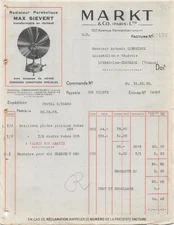 1932 MAX SIEVERT MARKET PARABOLIC RADIATOR IN PARIS - M. QUERRIOUX IN LUSSAC