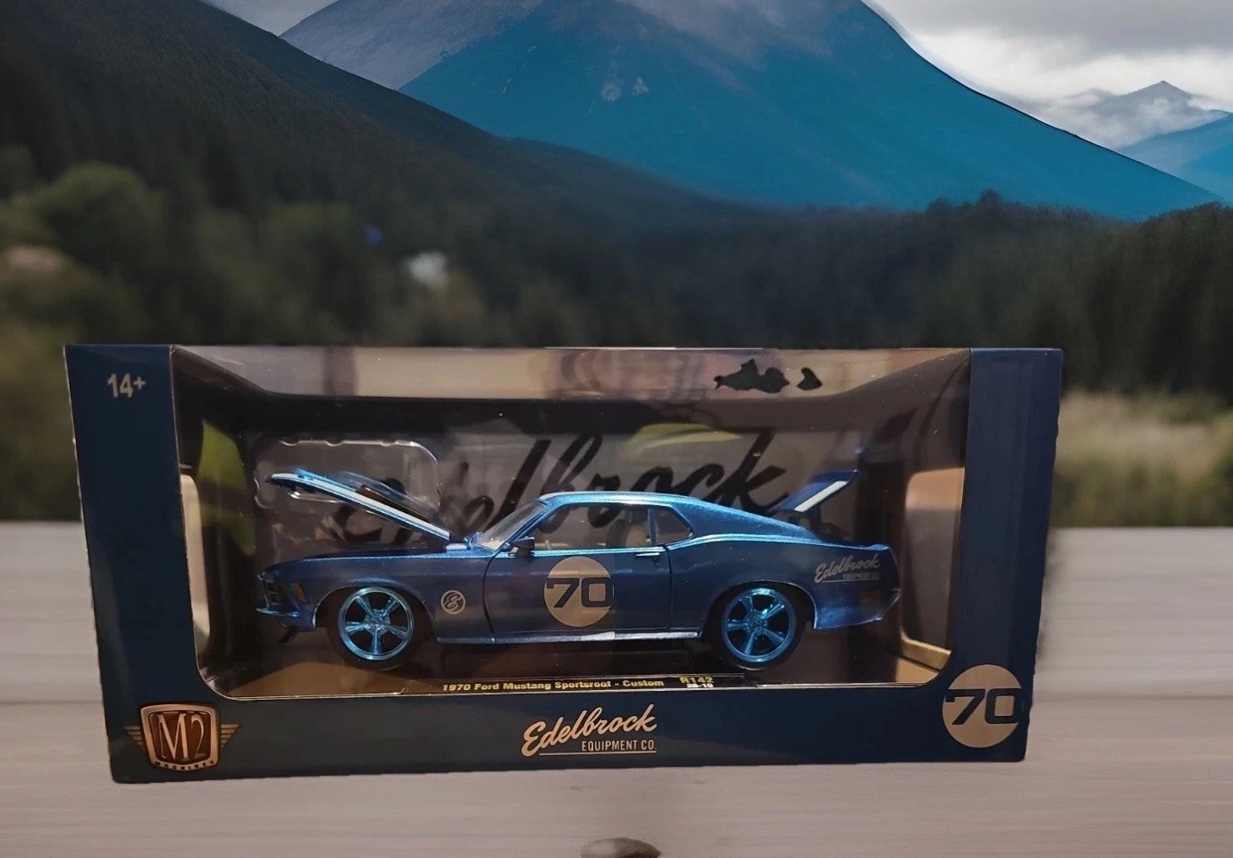 Chase 1970 FORD MUSTANG SPORTSROOF #70 BLUE 1/24 DIECAST BY M2 40300-142 B