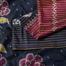 Sanskriti Vintage Red Pure Silk Sarees Ikat Hand Woven Pochampally 5.5 Yard Sari