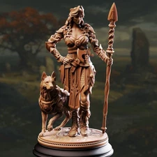 DM Stash Miniatures Human Female Goddess of the Hunt Frøya Ranger DnD RPG | 32mm