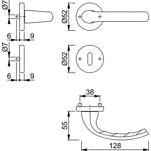 Maniglia Hoppe Tokyo con rosette BB colorato Bart, argento anodizzato, 2951766 - - Immagine 2 di 3