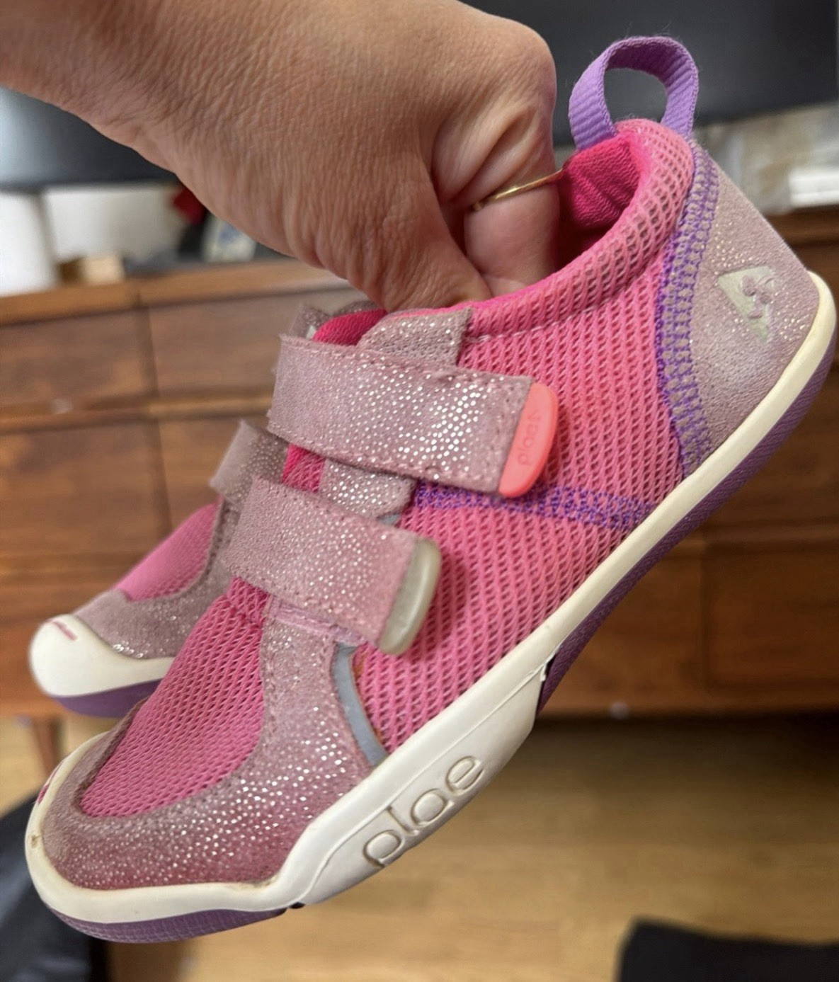 Plae TY Pink Dewberry Laceless Casual Shoes 102022 651 12.5Y