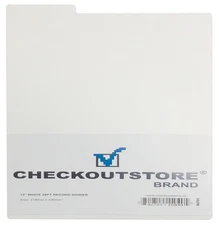 White Plastic Record Dividers 12 1/2 x 13 for 12" LP 33 RPM Vinyl Albums