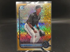 Jose Salas 2022 Bowman Chrome Gold Shimmer BCP-30 #/50 Marlins Twins