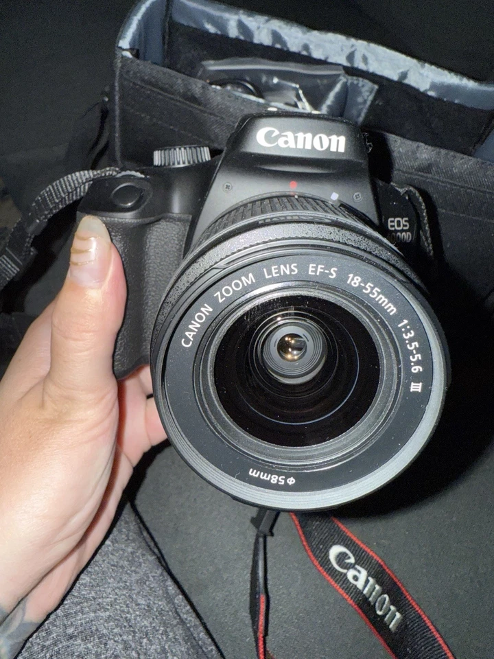 Canon EOS 4000D Rebel T100 DSLR Camera with 18-55mm Lens, Backpack, accessories - Image 2 of 4