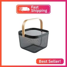 AJIODA Metal Mesh Steel Basket, Storage Organizer Basket Multi-functional Hangin