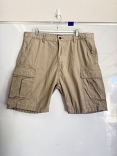 Levi  s Cargo Shorts Mens Sz 40 Khaki Relaxed Baggy Canvas Y2K Streetwear Skater