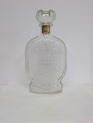 Vintage Schenley Liquor Whiskey Decanter Clear Glass Bottle - 10 3/4'' Tall