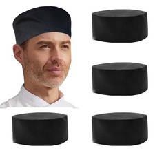 4 Pcs Unisex Chef Hats Adjustable Chef Beanie Caps with Breathable Mesh Top