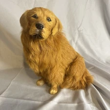 Vintage Golden Retriever Realistic Fur Faux Taxidermy Lifelike Dog Replica