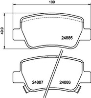 Bremsbelagsatz Scheibenbremse Hella Pagid 8DB 355 014-641 FüR Toyota Avensis Vvt